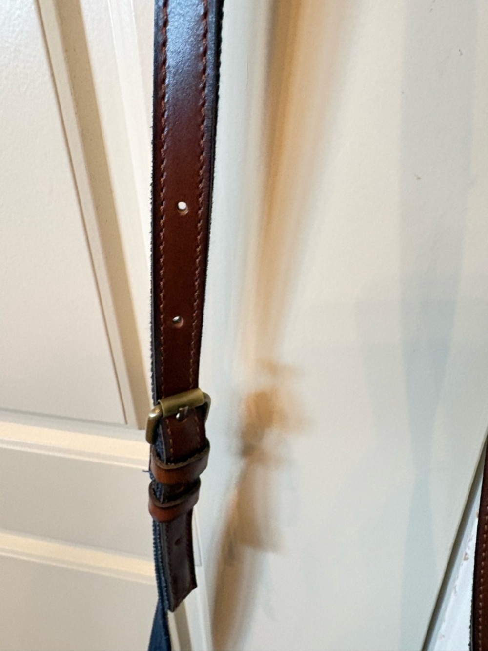 Patricia Nash Denim and Brown Patchwork Mini Satchel - Picture 6 of 7